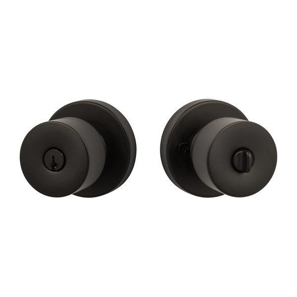 Sure-Loc Hardware Sure-Loc Hardware Bergen Round Entry Knobset, Flat Black BG107 FBL